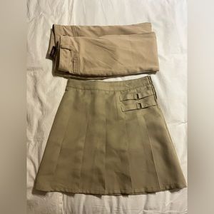 NWOT Bundle Girl’s Khaki School Uniform 2 School Pants and 1 Skort Size 12